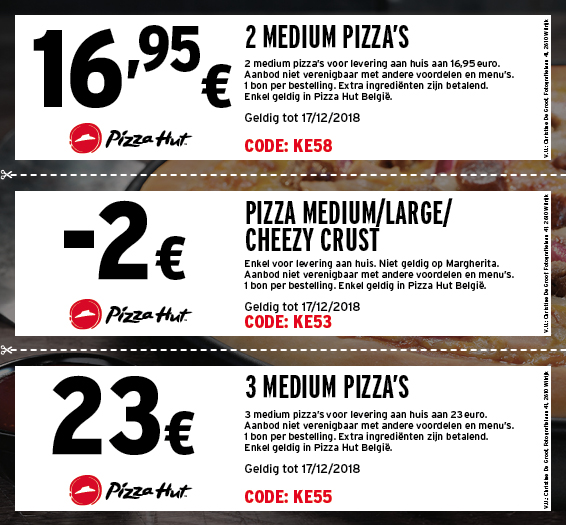 Kortingsbonnen Pizza Hut kortingen Pizza Hut