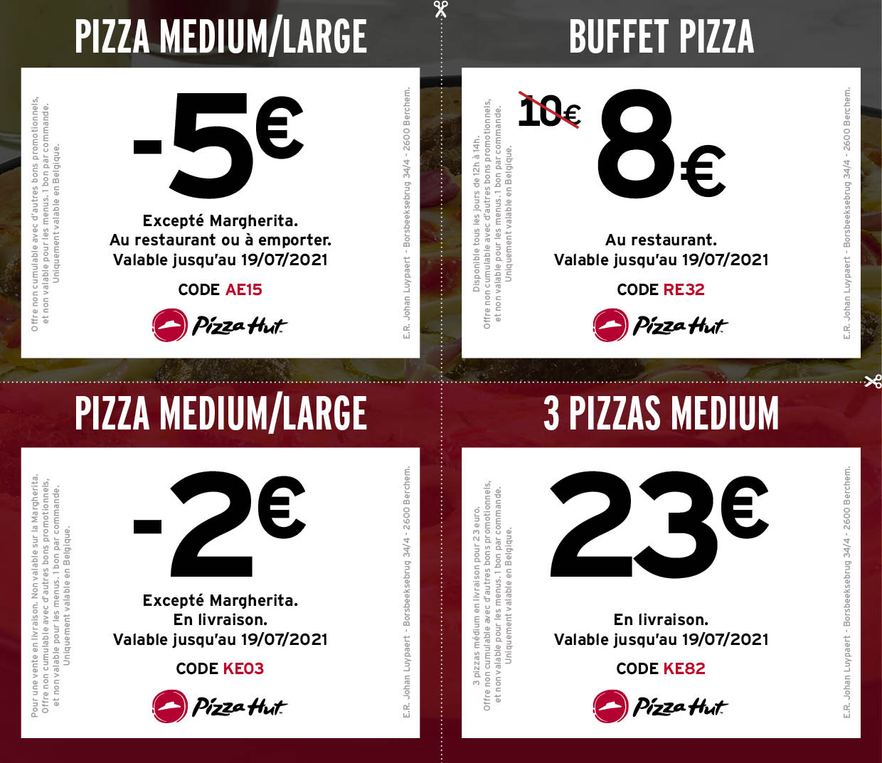 bons de réduction Pizza Hut
